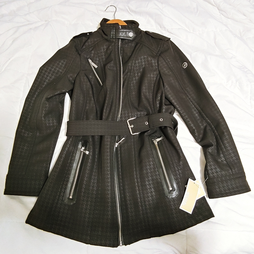NWT Michael Kors Rider shell Jacket Black S - Picture 1 of 11